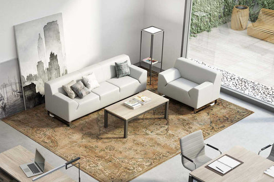 Quadrifoglio T04 coffee table, glass top