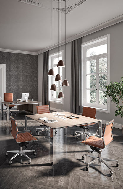 Quadrifoglio X7 Glass boardroom table, 4 sections