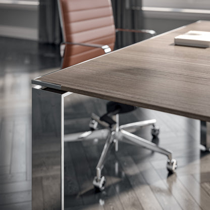 Quadrifoglio X7 Glass boardroom table, 4 sections
