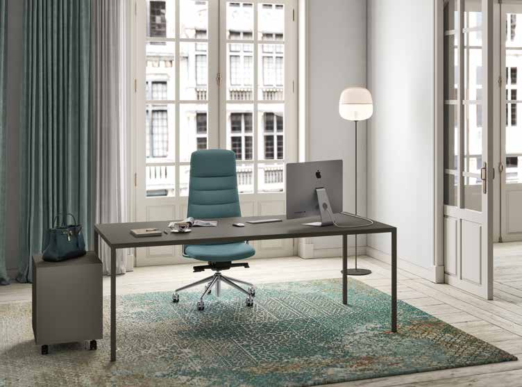 Quadrifoglio X6 Metal rectangular desk — original catalogue photograph; selected configuration may vary