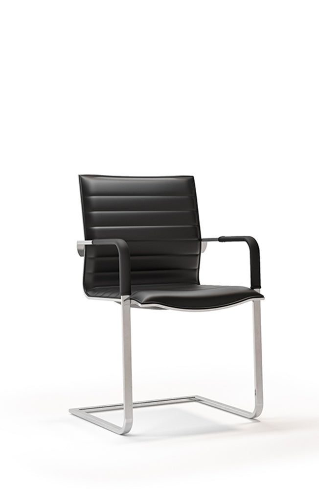 Quadrifoglio Diva Soft swivel visitor chair, Nera version