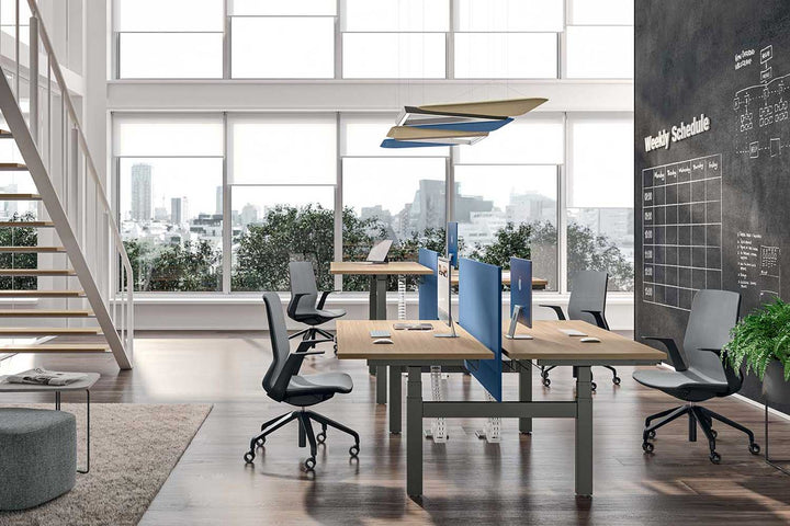 Quadrifoglio Up&Up Electrically height adjustable L-shaped desk on three-stage legs - 80cm long RH/LH return