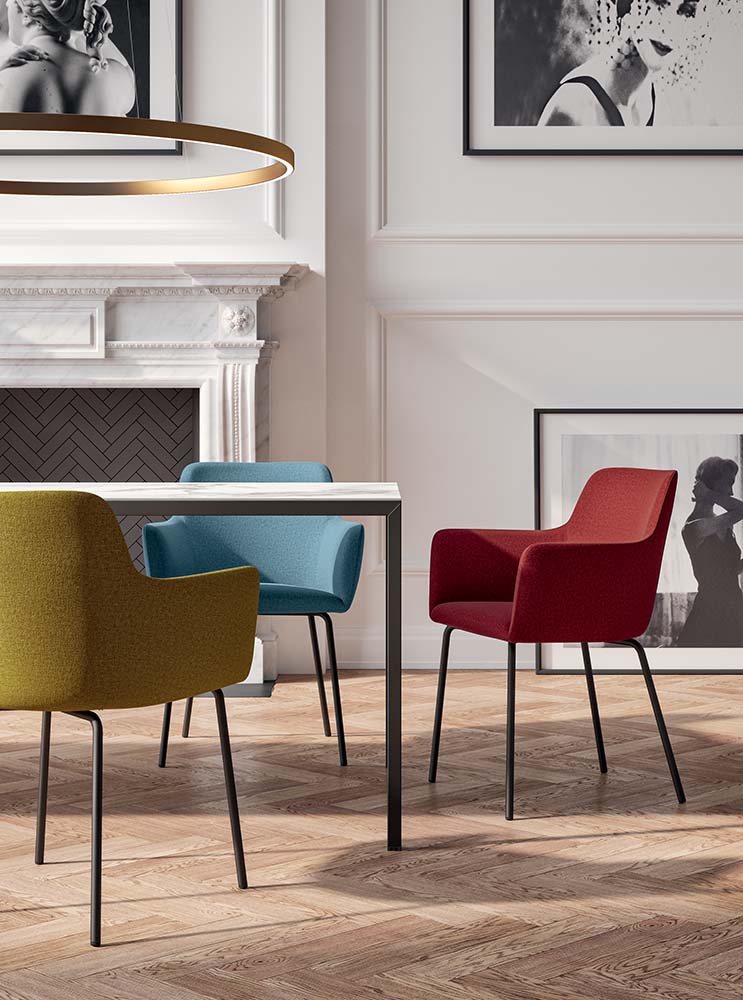 Quadrifoglio City chair, sled base