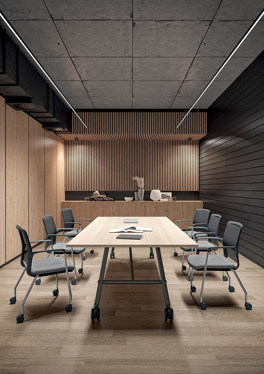 Quadrifoglio Cloud padded chair, metal sled base