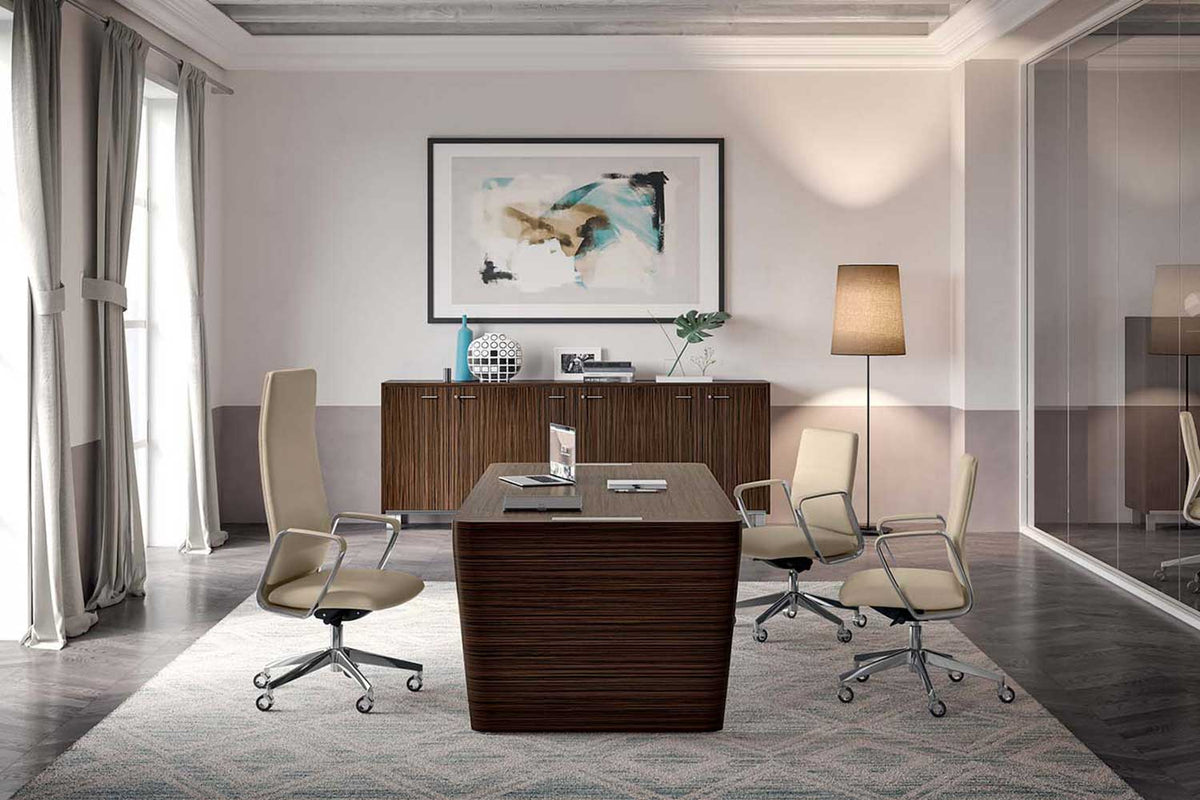 Quadrifoglio Directa swivel visitor chair, upholstered back