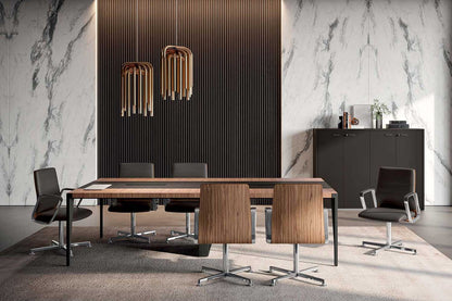 Quadrifoglio Directa high back chair, wooden back