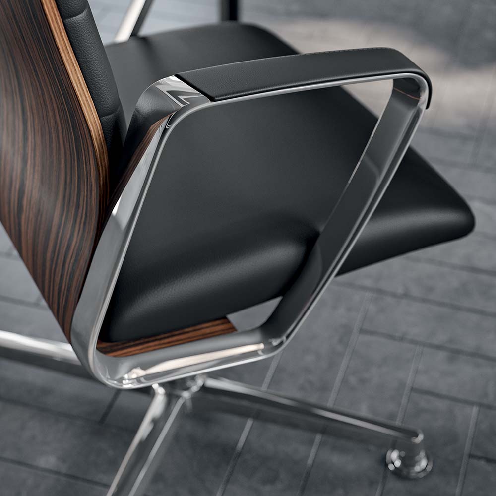 Quadrifoglio Directa swivel visitor chair, upholstered back