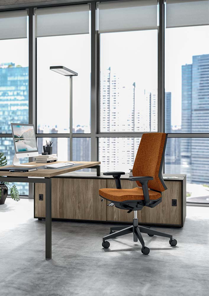 Quadrifoglio Omnia mid back chair, upholstered back