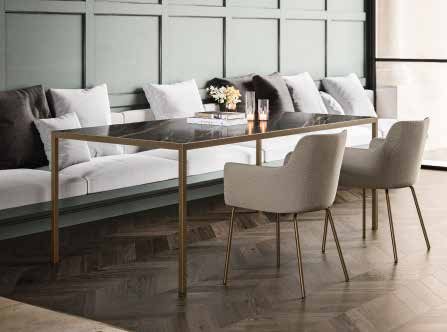 Quadrifoglio Six Table with 5mm stoneware top — original manufacturer photograph; selected dimensions and finishes apply