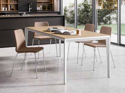 Quadrifoglio Five Table with melamine top — original manufacturer photograph; selected dimensions and finishes apply
