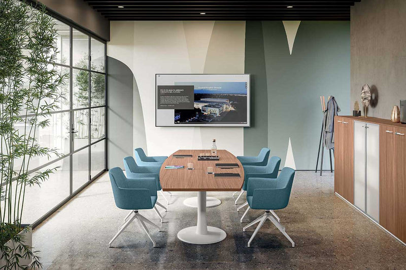 Quadrifoglio Meeting Tables Melamine rectangular meeting table on X2 frame