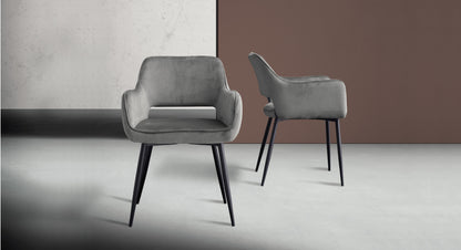 Devina Nais Dining Chair Road — Silver Velvet — additional view