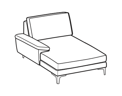 LeComfort Chaise Longue SFINGE EASY – Chaise longue mini Left