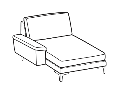 LeComfort Reversible Chaise Longue SFINGE EASY – Reversible chaise longue mini Left