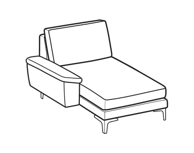 LeComfort Reversible Chaise Longue SFINGE EASY – Reversible chaise longue mini Left