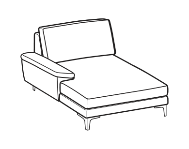 LeComfort Chaise Longue SFINGE EASY – Chaise longue mini Left