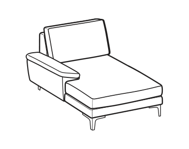 LeComfort Chaise Longue SFINGE EASY – Chaise longue mini Left