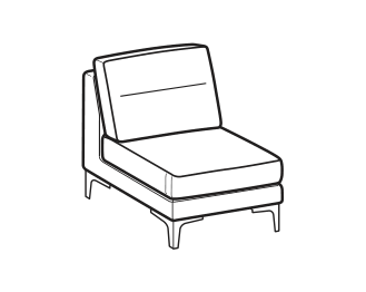 LeComfort Modular Sofa SFINGE MID – 2-seater lateral Left