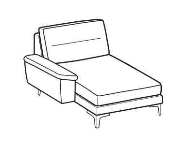 LeComfort Reversible Chaise Longue SFINGE MID – Reversible chaise longue mini Left