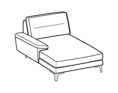 LeComfort Chaise Longue SFINGE MID – Chaise longue mini Left