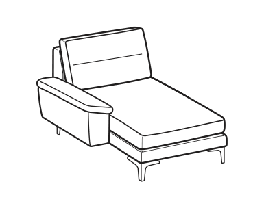 LeComfort Reversible Chaise Longue SFINGE MID – Reversible chaise longue mini Left