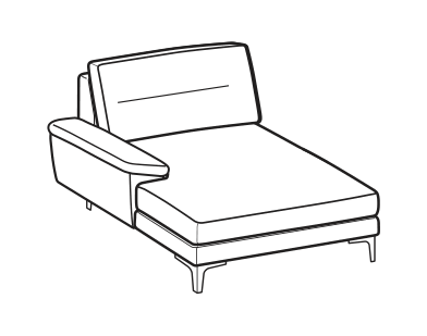 LeComfort Chaise Longue SFINGE MID – Chaise longue mini Left