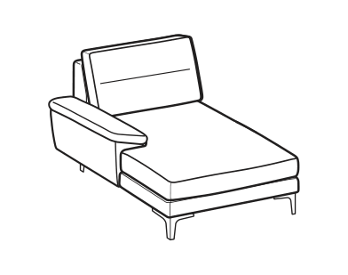 LeComfort Chaise Longue SFINGE MID – Chaise longue mini Left