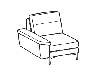LeComfort Modular Sofa SFINGE MID – 2-seater lateral Left