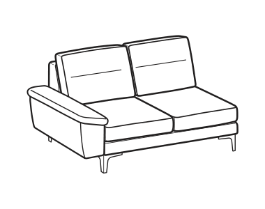 LeComfort Modular Sofa SFINGE MID – 2-seater lateral Left