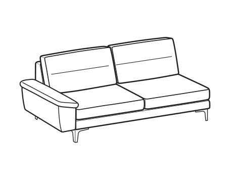 LeComfort Modular Sofa SFINGE MID – 2-seater lateral Left