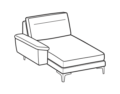 LeComfort Reversible Chaise Longue SFINGE UP – Reversible chaise longue mini Left