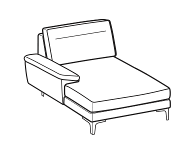 LeComfort Chaise Longue SFINGE UP – Chaise longue mini Left