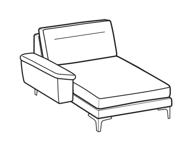 LeComfort Reversible Chaise Longue SFINGE UP – Reversible chaise longue mini Left