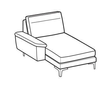 LeComfort Reversible Chaise Longue SFINGE UP – Reversible chaise longue mini Left
