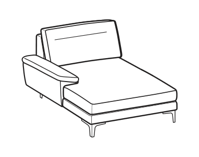 LeComfort Chaise Longue SFINGE UP – Chaise longue mini Left