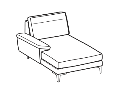 LeComfort Chaise Longue SFINGE UP – Chaise longue mini Left