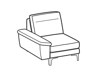 LeComfort Modular Sofa SFINGE UP – 2-seater lateral Left