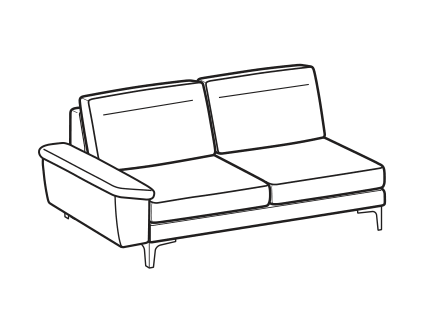 LeComfort Modular Sofa SFINGE UP – 2-seater lateral Left