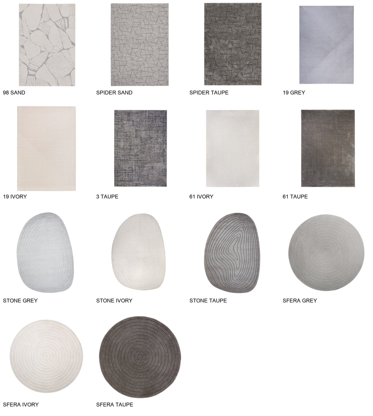 SITAP CORTINA — colour and design choices, labelled manufacturer photographs