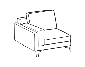LeComfort Modular Sofa TECLA EASY – 2-seater lateral Left