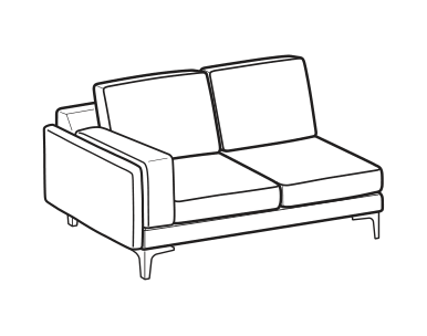 LeComfort Modular Sofa TECLA EASY – 2-seater lateral Left