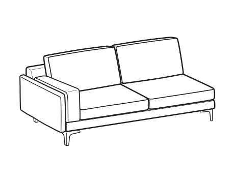 LeComfort Modular Sofa TECLA EASY – 2-seater lateral Left