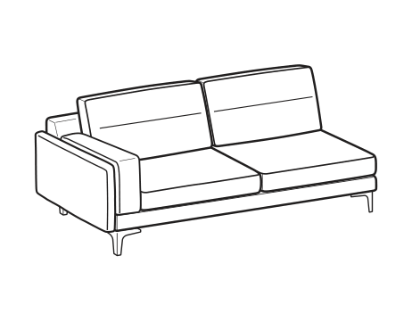 LeComfort Modular Sofa TECLA MID – 2-seater lateral Left
