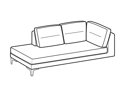 LeComfort Corner Sofa Element TECLA MID – Lateral angular Left
