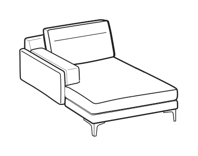 LeComfort Chaise Longue TECLA UP – Chaise longue Left