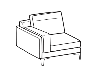 LeComfort Modular Sofa TECLA UP – 2-seater lateral Left