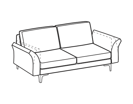 LeComfort Sofa THOAS EASY – 2-seater sofa
