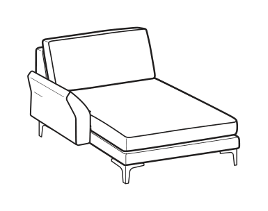 LeComfort Reversible Chaise Longue THOAS EASY – Reversible chaise longue mini Left