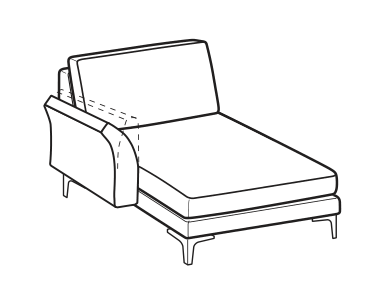 LeComfort Reversible Chaise Longue THOAS EASY – Reversible chaise longue mini Left