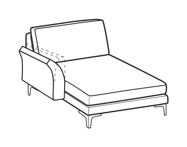 LeComfort Reversible Chaise Longue THOAS EASY – Reversible chaise longue mini Left